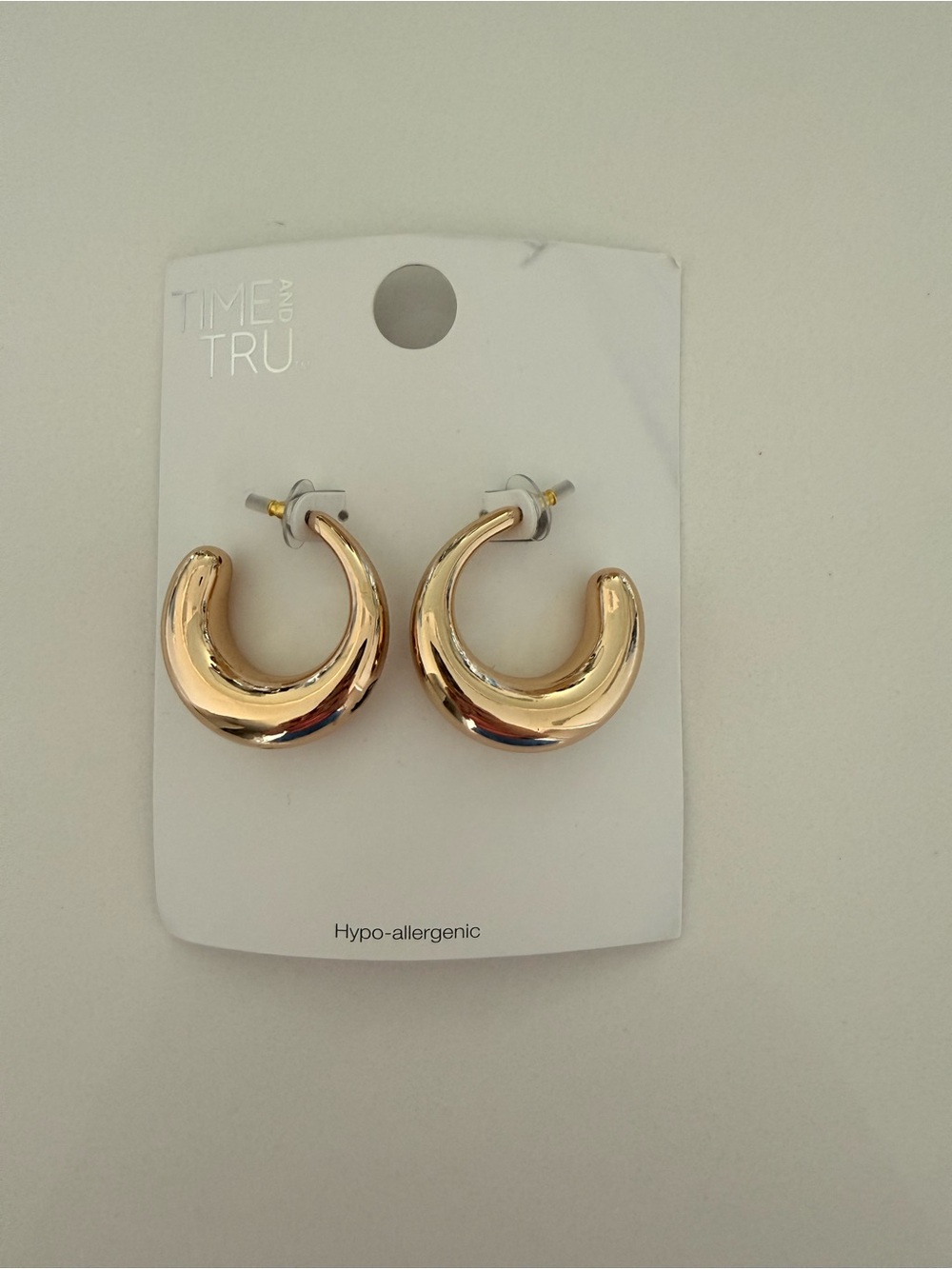 Gold Crescent Hoop Earrings
